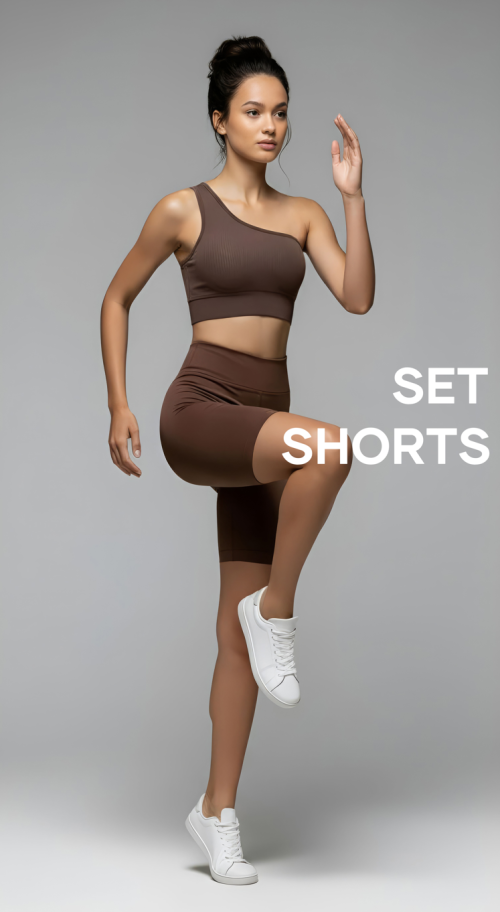Casual Athleisure Seamless Top and Short Set OEM, ODM, OBM