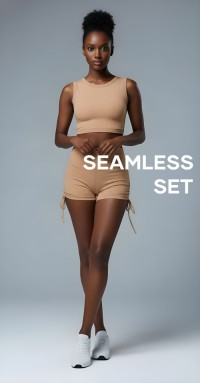 Casual Athleisure Seamless Top and Short Set, Workout wear, Fitness wear, Gym wear, OEM, ODM, OBM