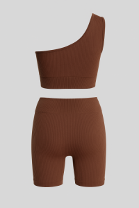 Casual Athleisure Seamless Top and Short Set OEM, ODM, OBM