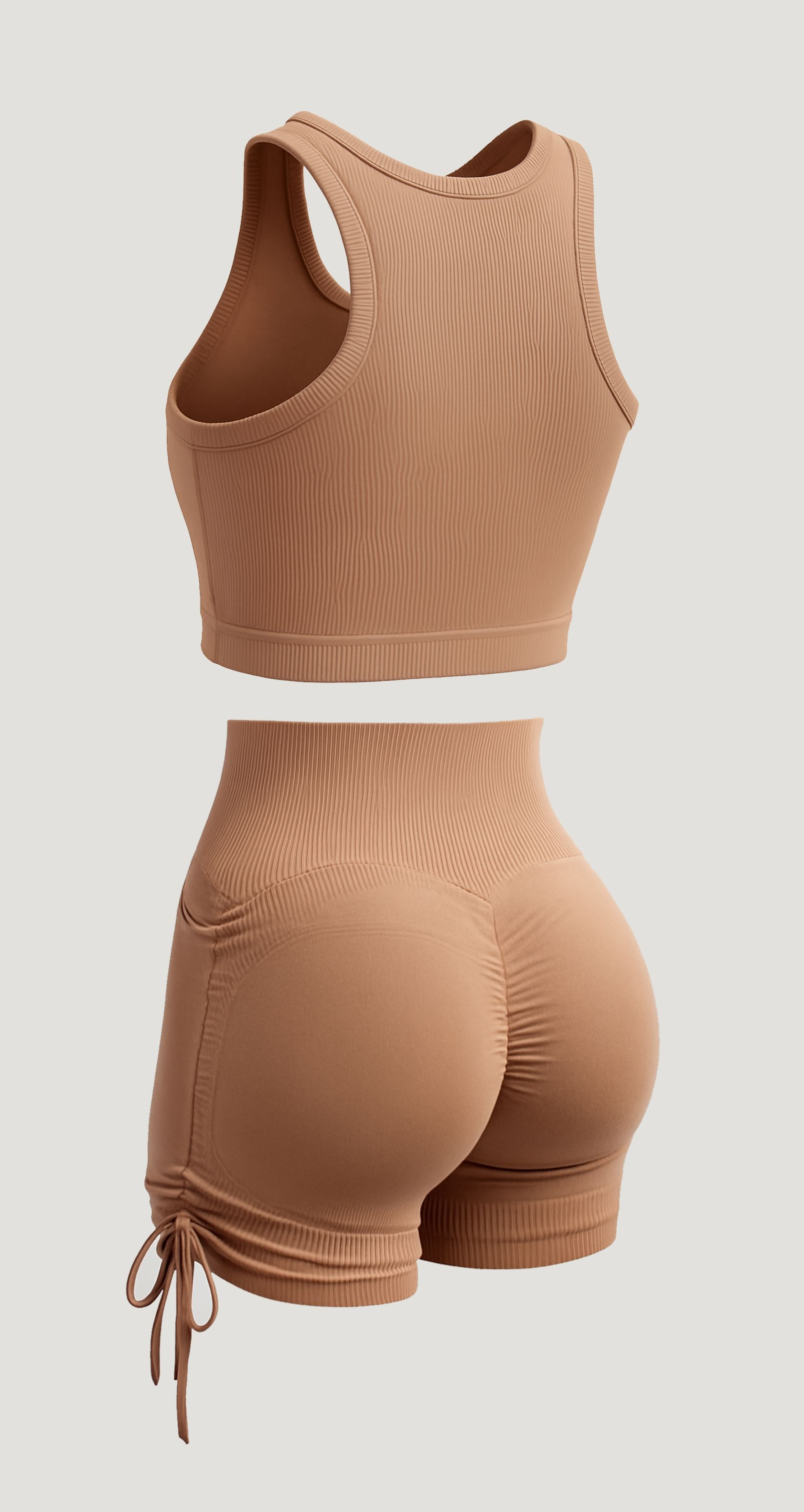 Casual Athleisure Seamless Top and Short Set, Workout wear, Fitness wear, Gym wear, OEM, ODM, OBM