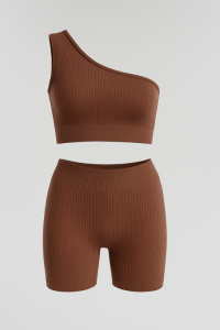 Casual Athleisure Seamless Top and Short Set OEM, ODM, OBM